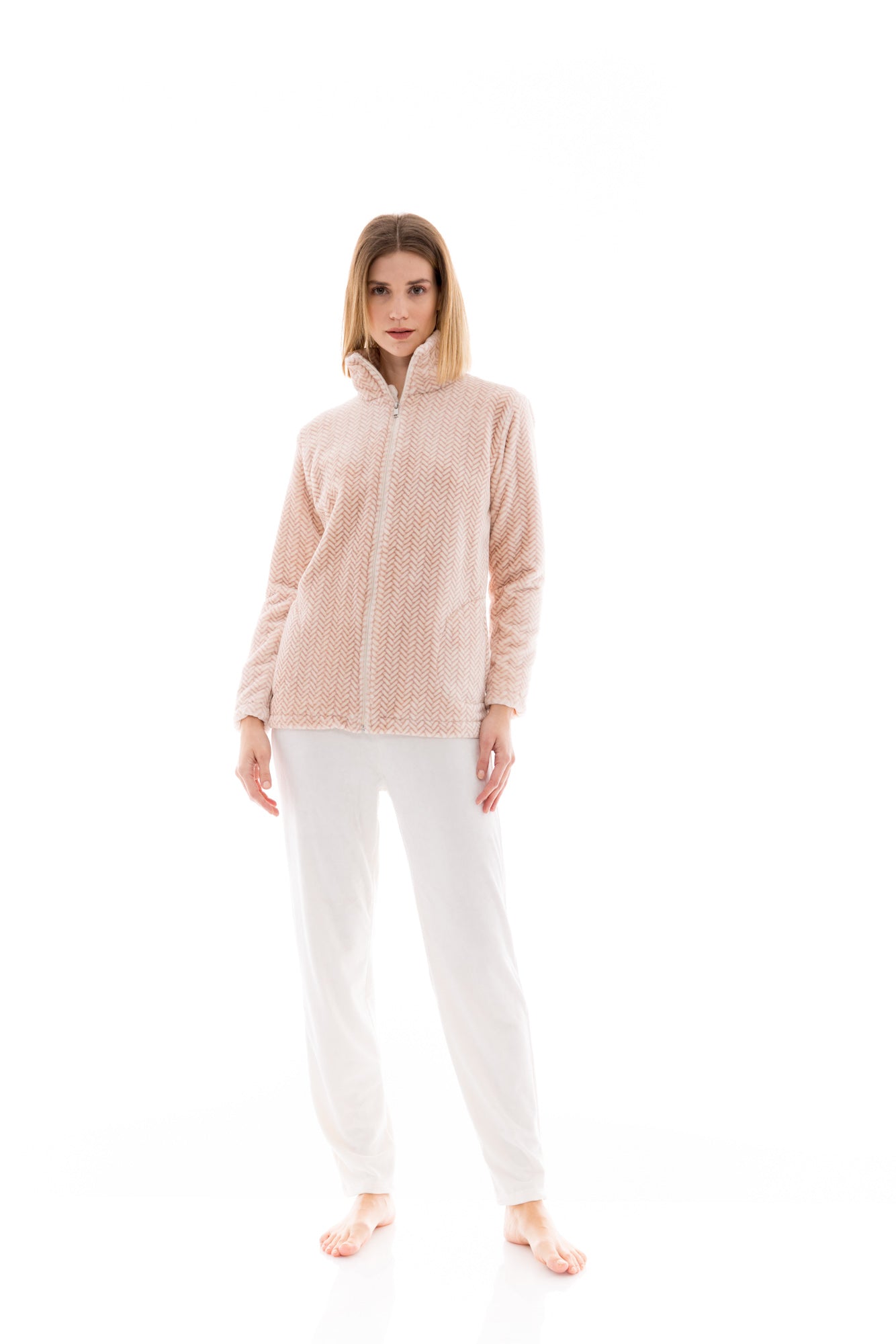 Pink Label - Robe Zipper Fleece Autumn Nature