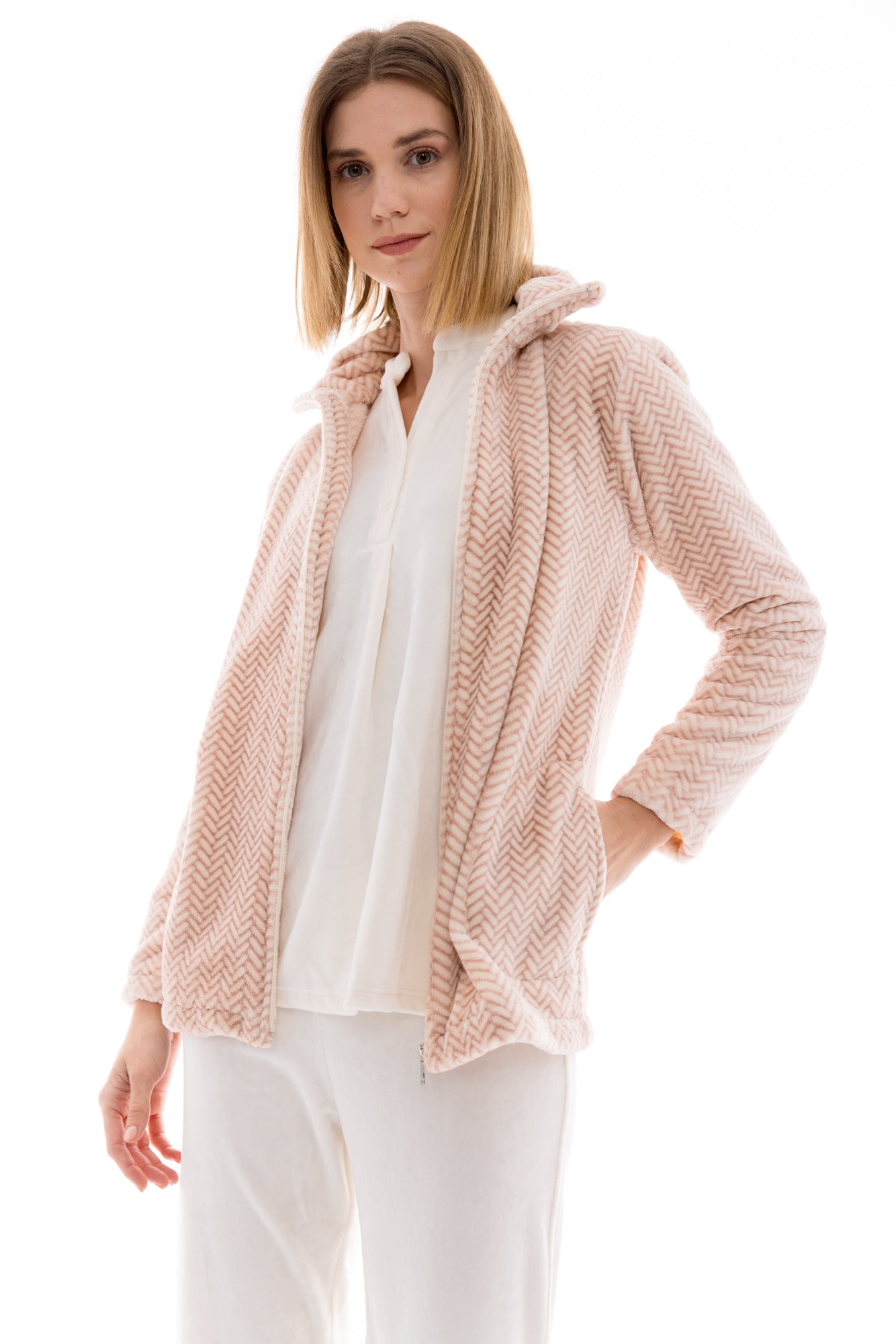 Pink Label - Robe Zipper Fleece Autumn Nature