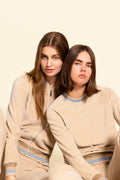 Pink Label - Homewear Velvet Beige Stripe