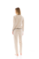 Pink Label - Homewear Velvet Beige Stripe