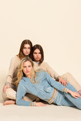 Pink Label - Trucksuit Hood Velvet Beige Stripe