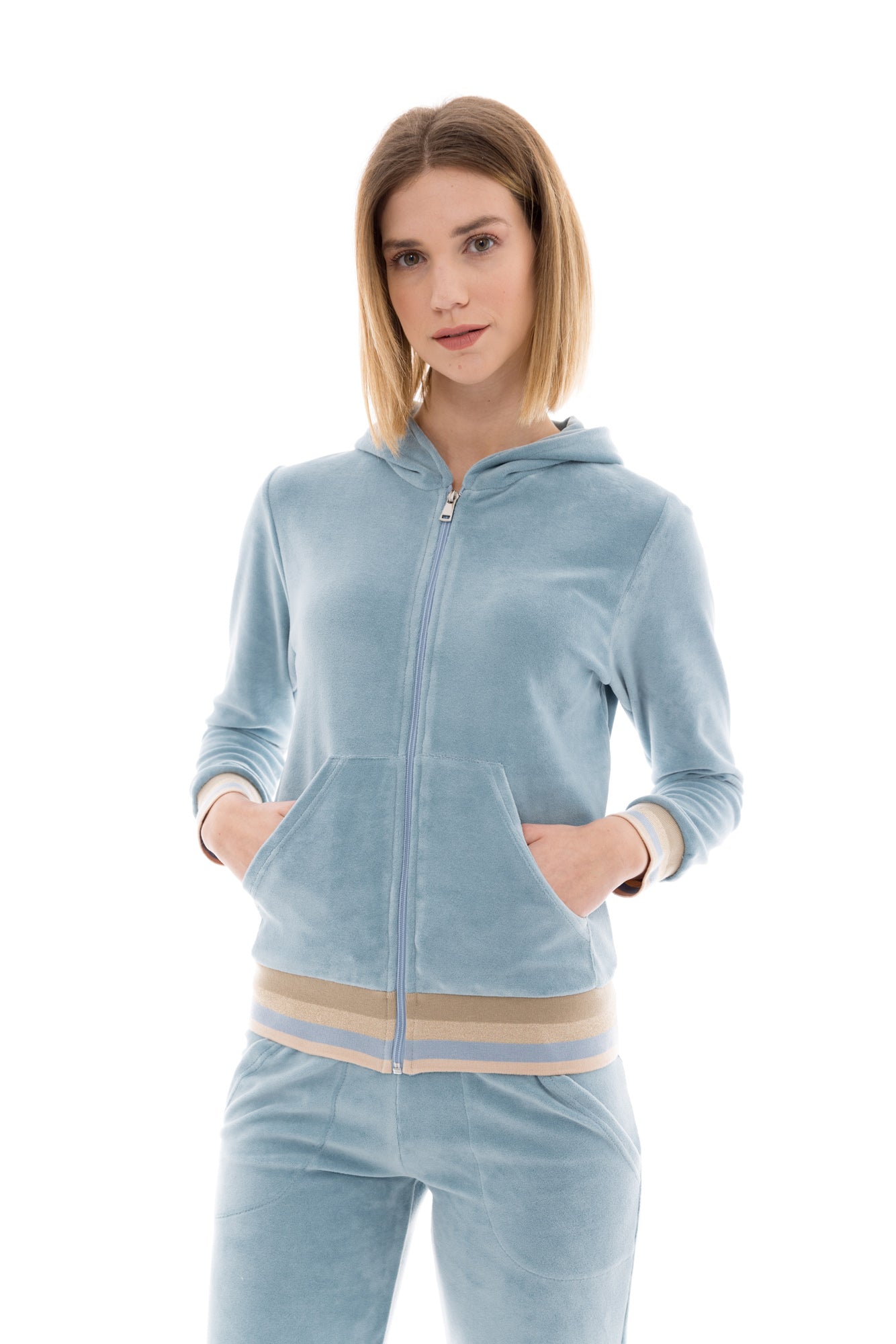 Pink Label - Trucksuit Hood Velvet Beige Stripe