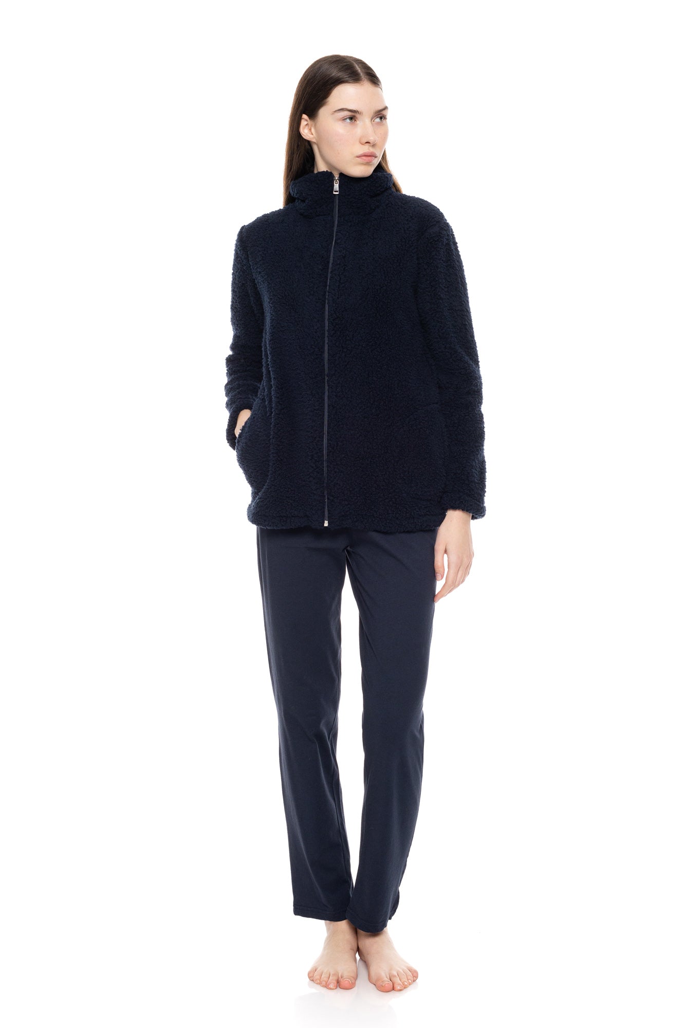 Pink Label - Robe Zipper Fleece Fluffy