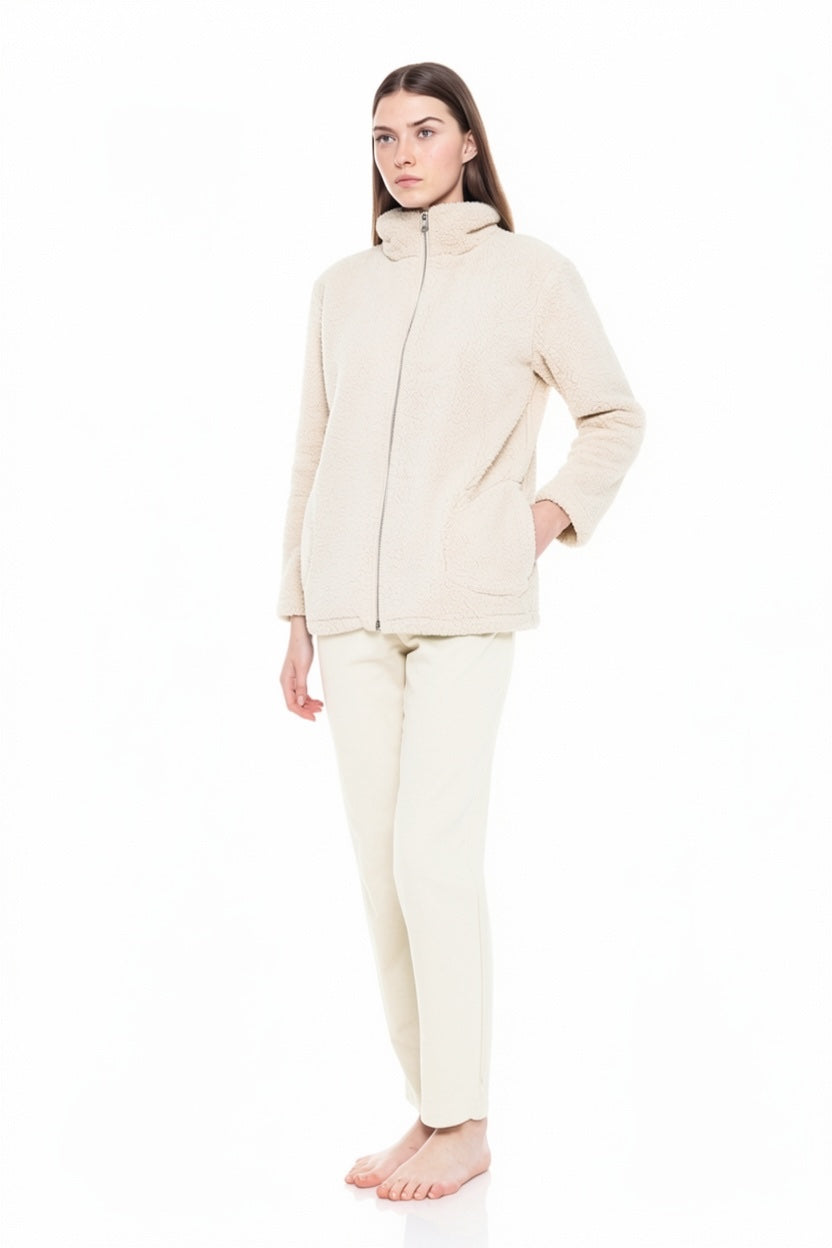 Pink Label - Robe Zipper Fleece Fluffy
