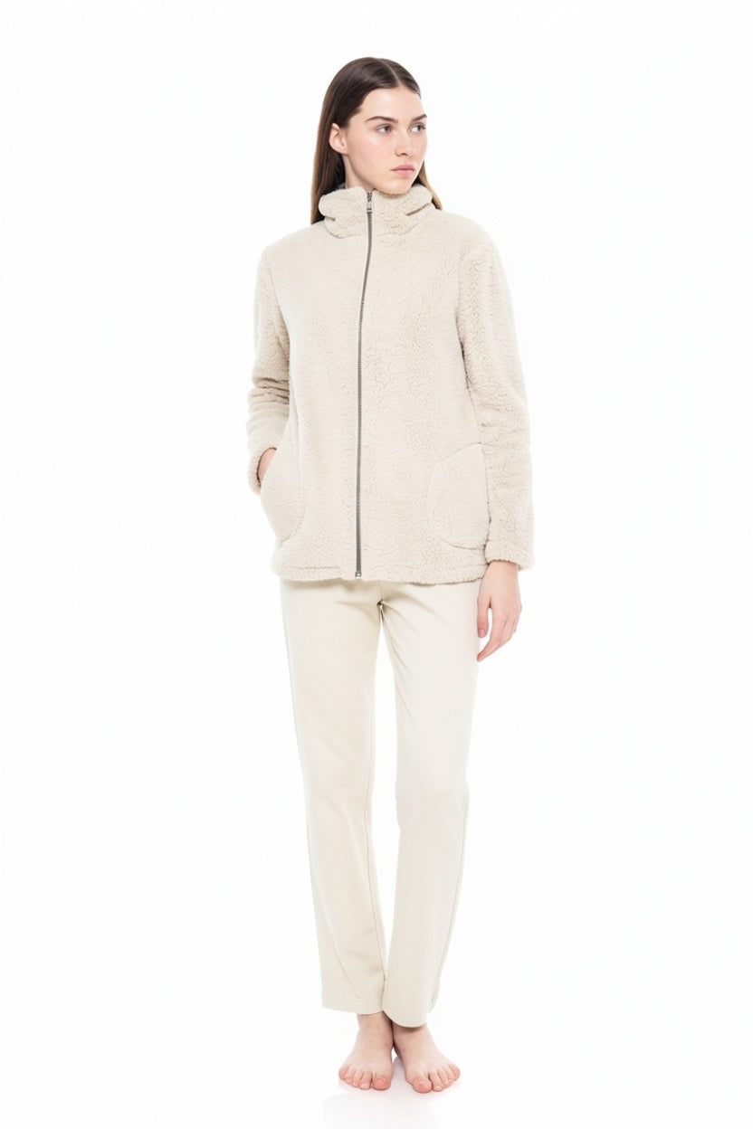 Pink Label - Robe Zipper Fleece Fluffy