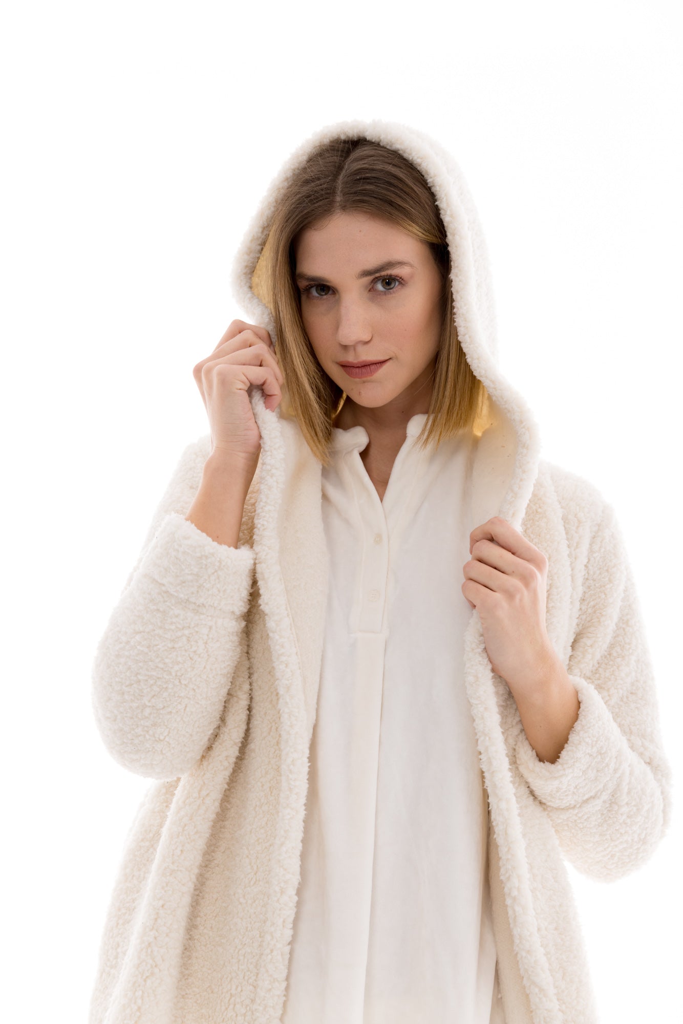 Pink Label - Robe Hood Fleece Fluffy