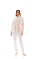 Pink Label - Robe Zipper Fleece Plaid