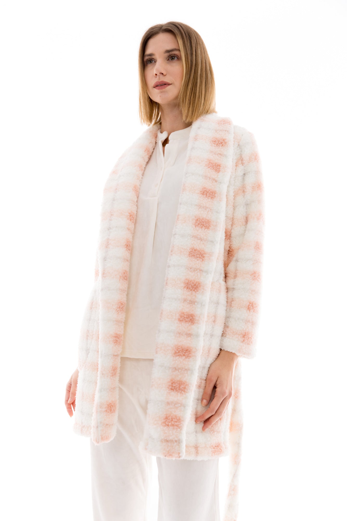 Pink Label - Robe Fleece Plaid