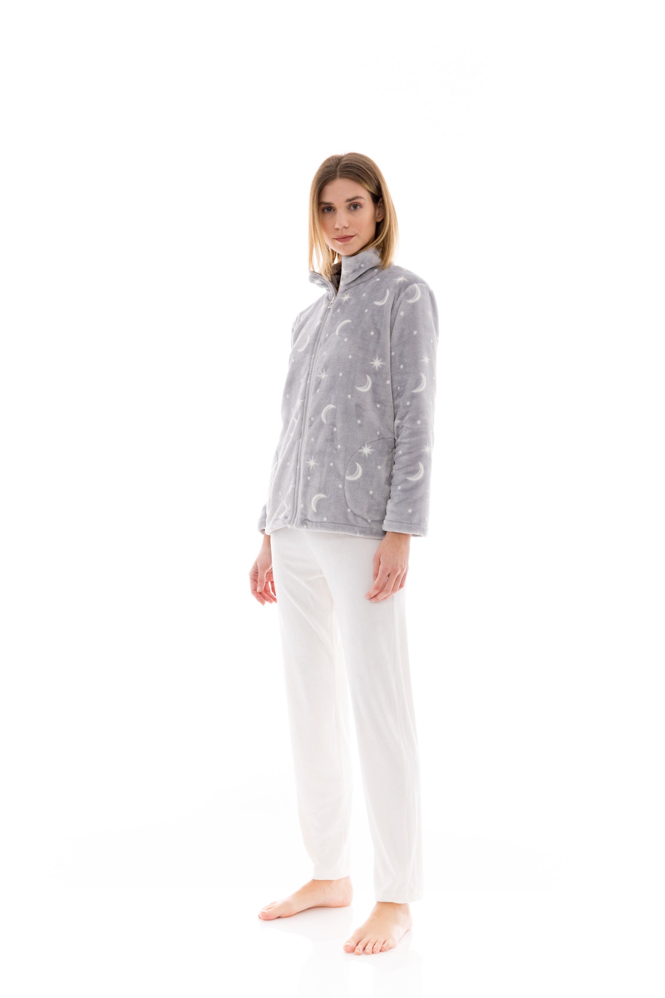 Pink Label - Robe Zipper Fleece Night Sky