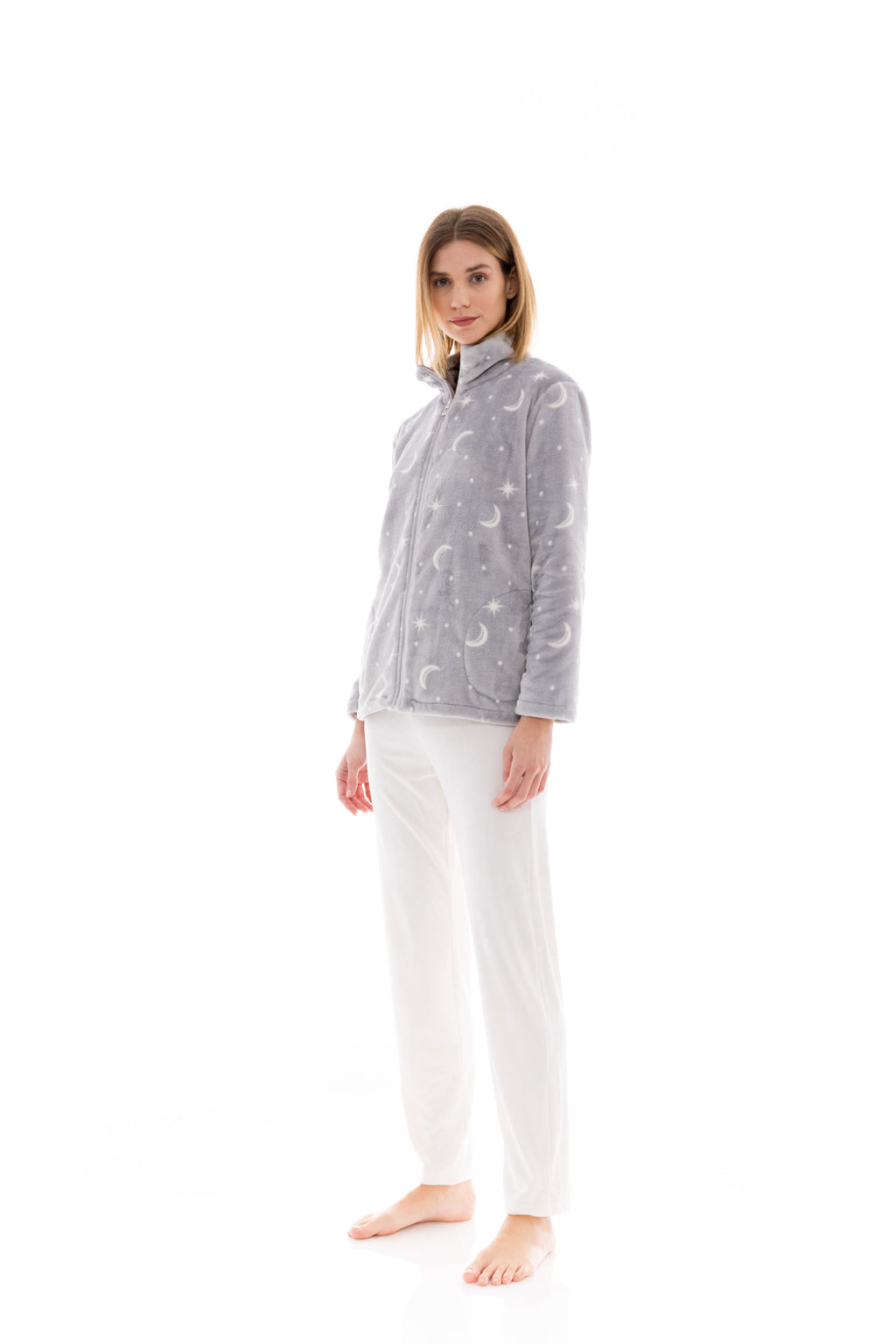 Pink Label - Robe Zipper Fleece Night Sky