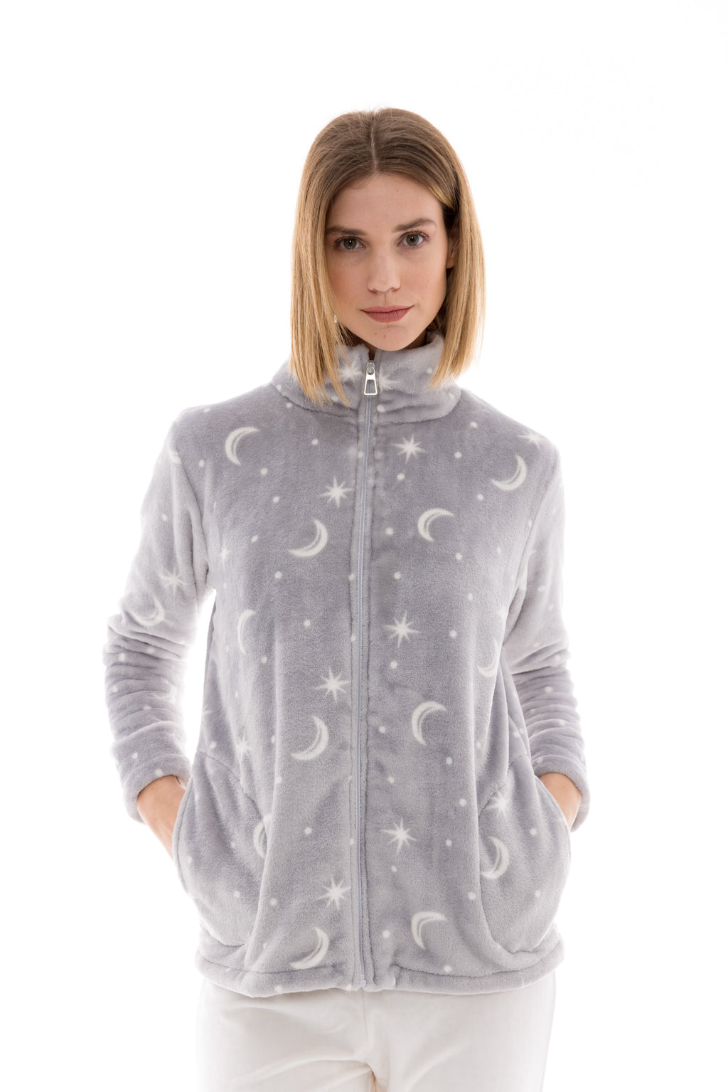 Pink Label - Robe Zipper Fleece Night Sky