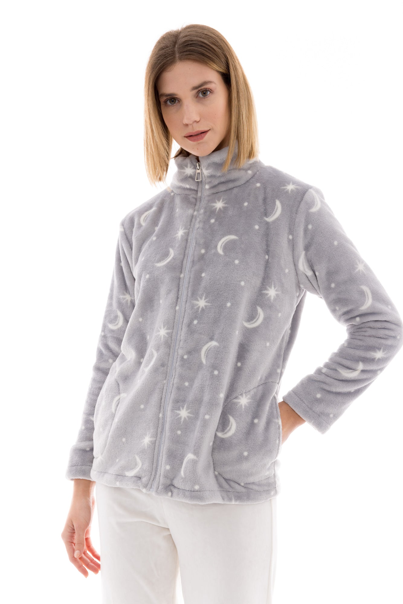 Pink Label - Robe Zipper Fleece Night Sky