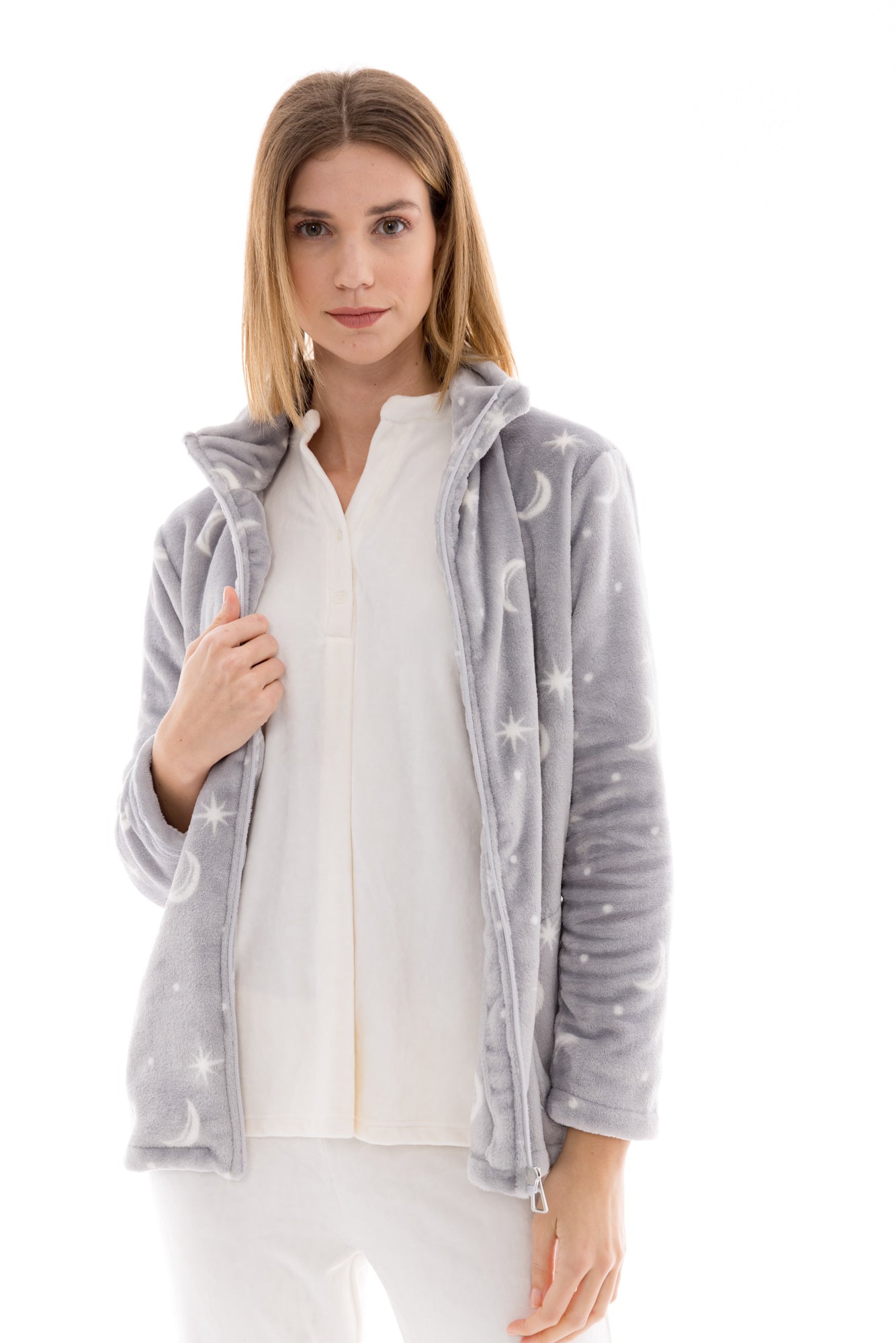 Pink Label - Robe Zipper Fleece Night Sky