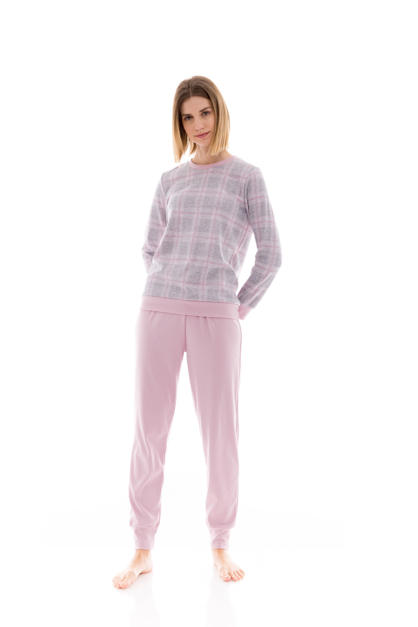 Pink Label - Pyjama Jacquard Pink Plaid
