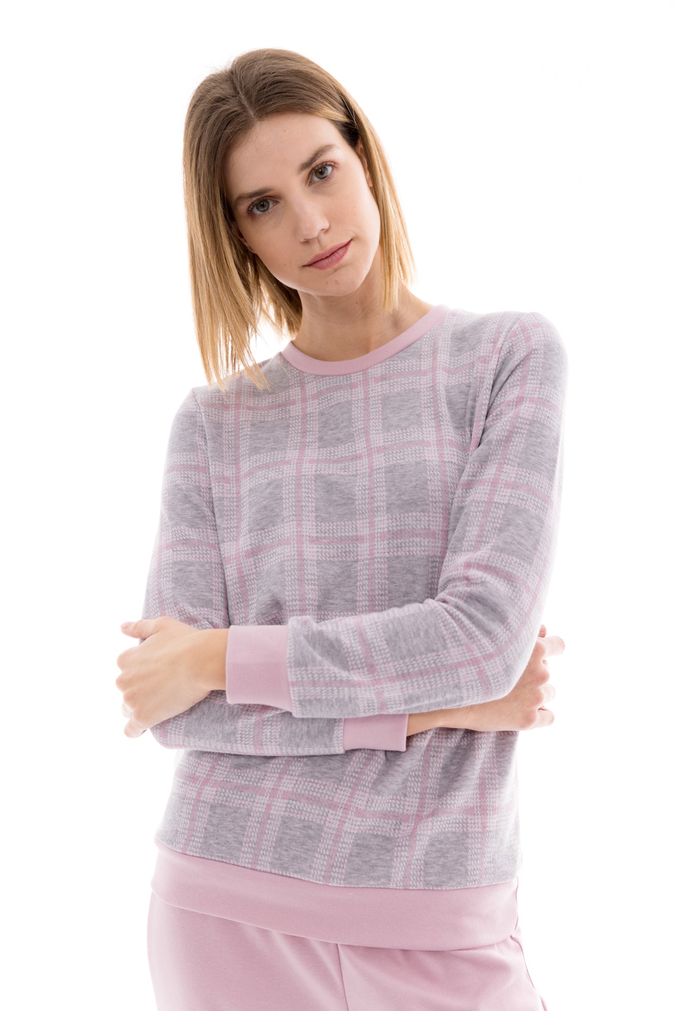 Pink Label - Pyjama Jacquard Pink Plaid