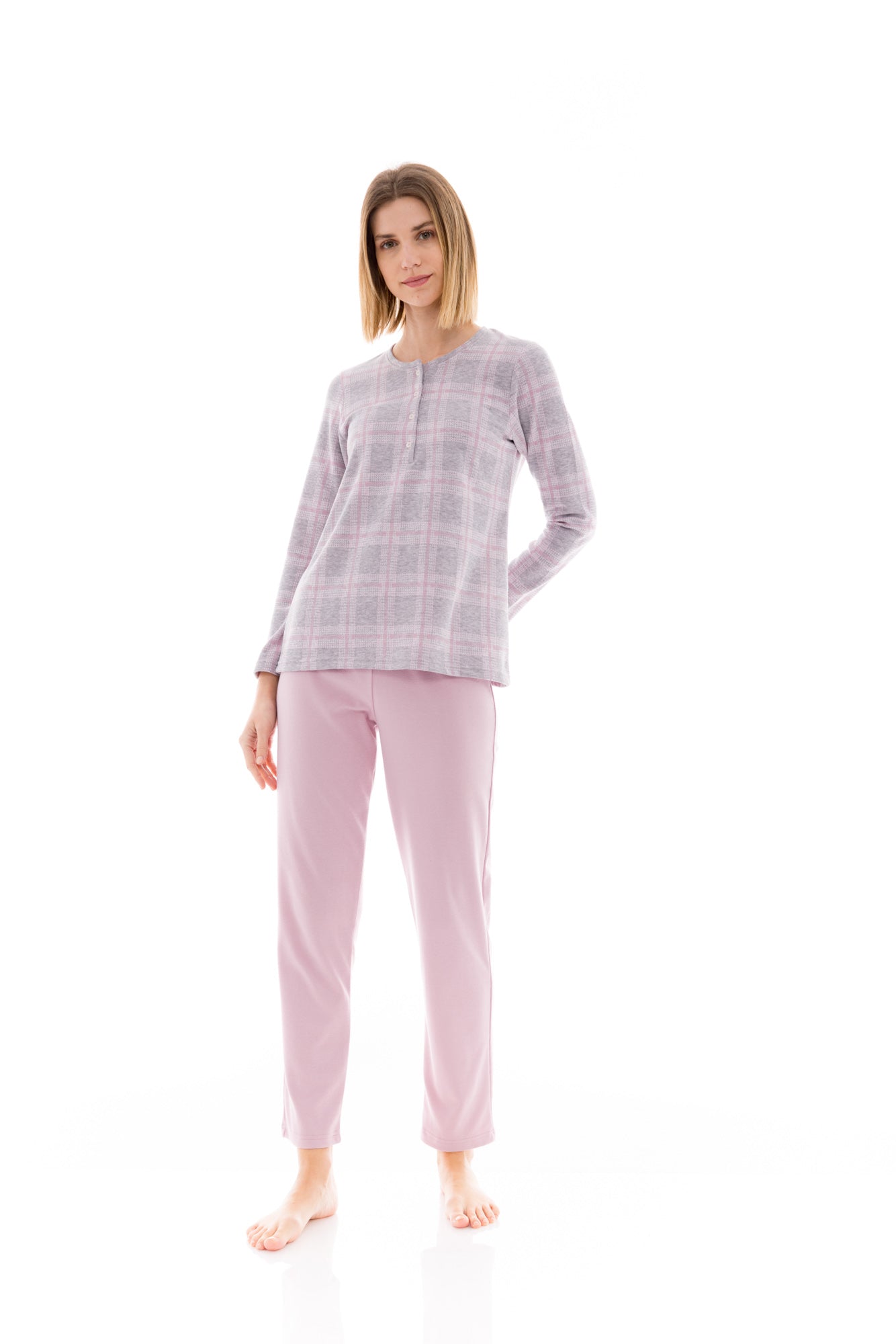 Pink Label - Pyjama Jacquard Pink Plaid