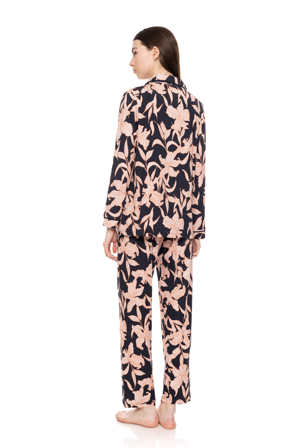 Pink Label - Pyjama Buttoned Orange Leaf