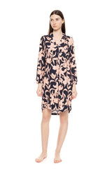Pink Label - Nightgown Buttoned Orange Leaf