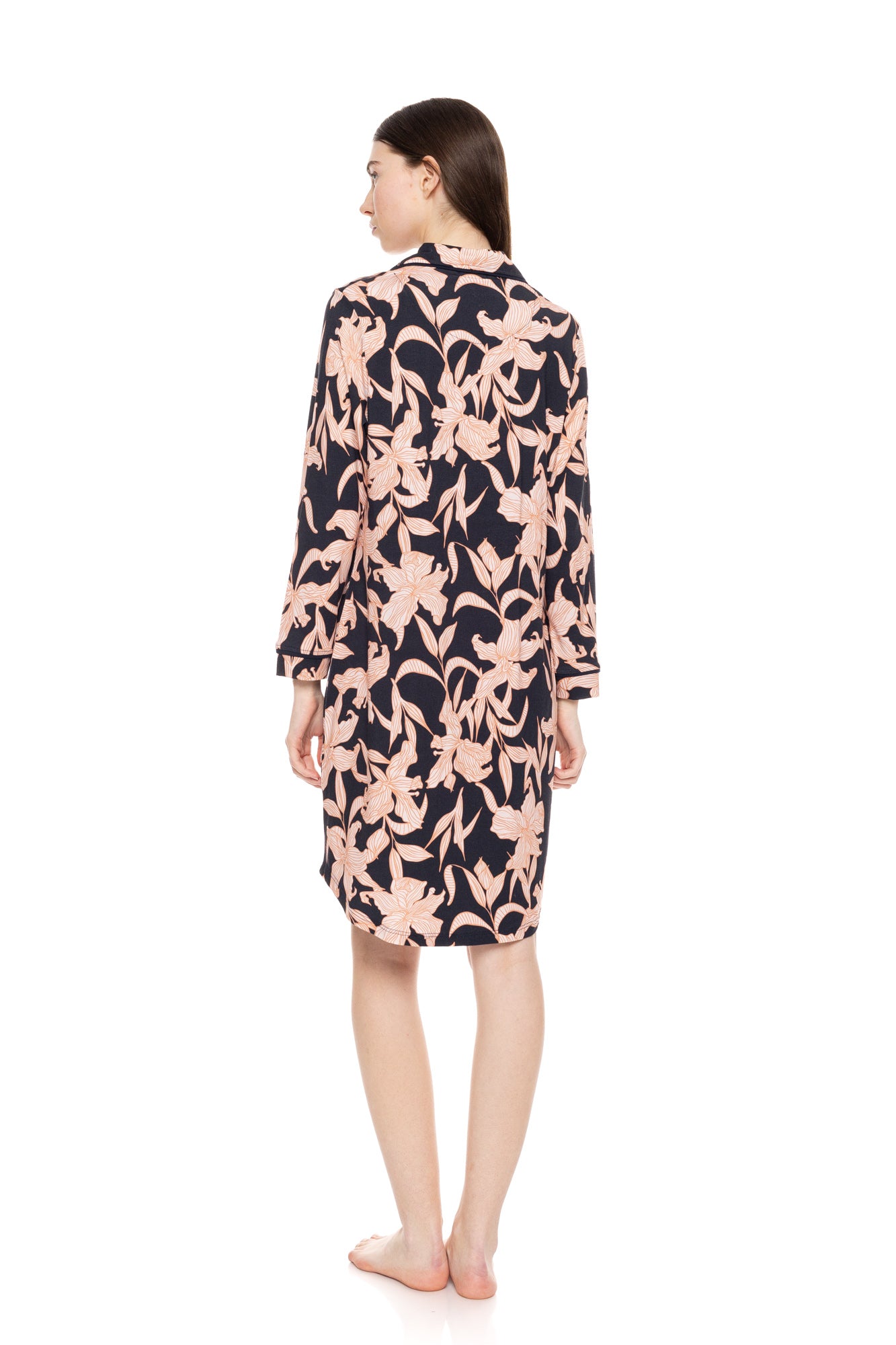 Pink Label - Nightgown Buttoned Orange Leaf