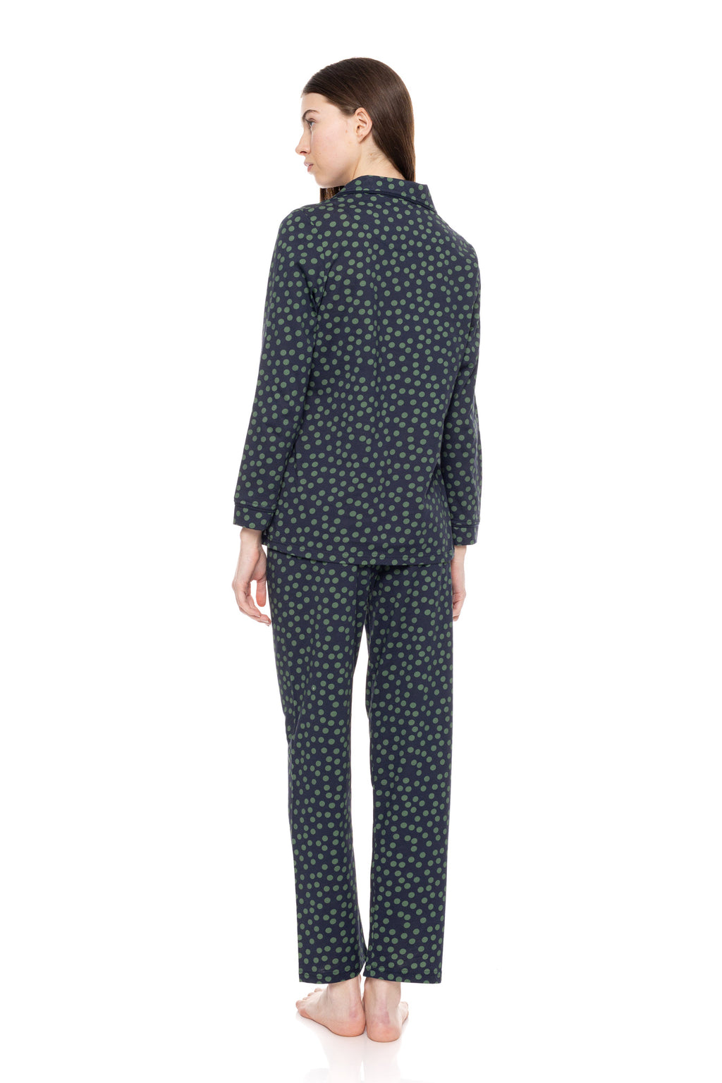 Pink Label - Pyjama Buttoned Green Dot