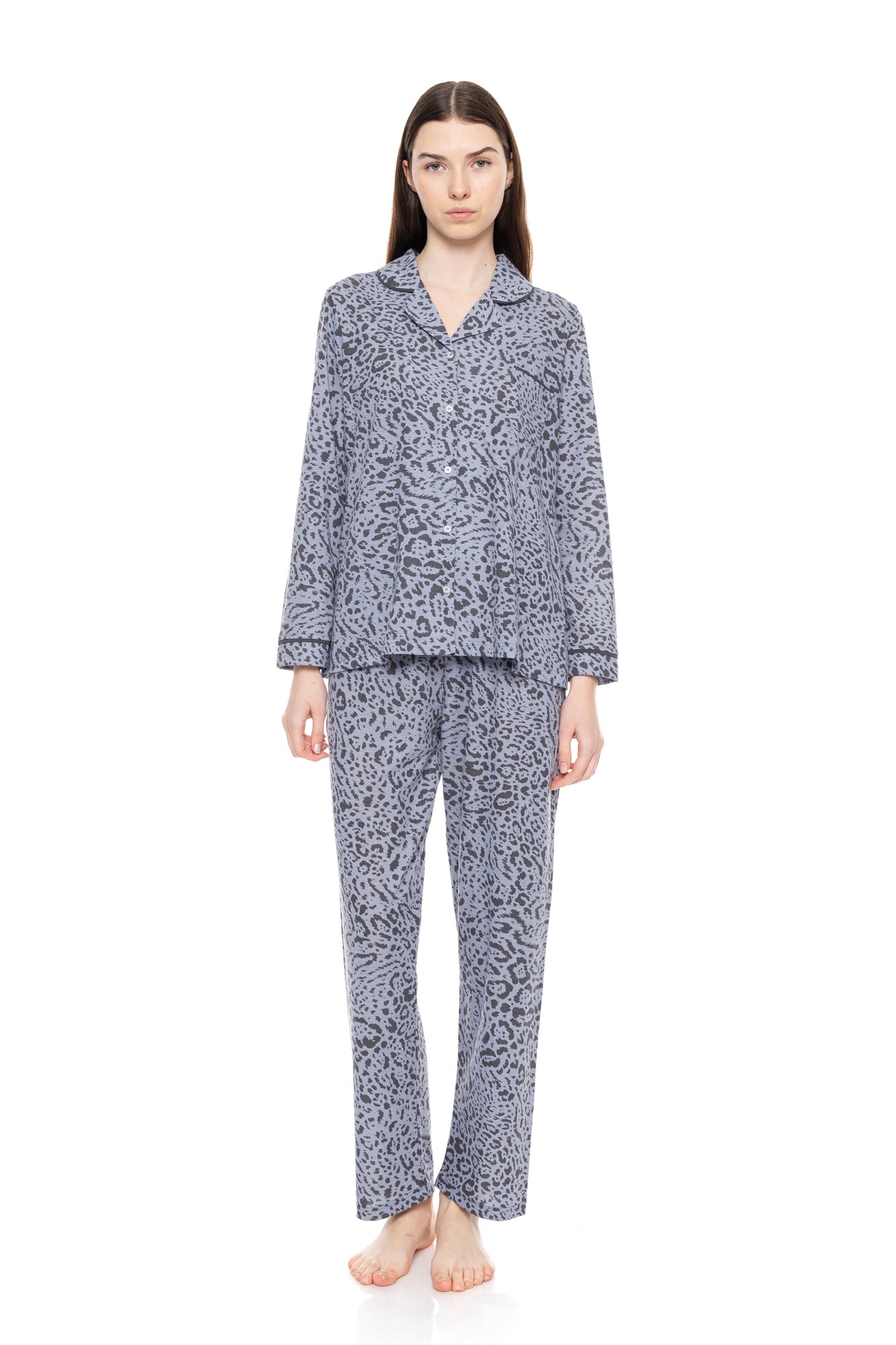 Pink Label - Pyjama Buttoned Grey Leo