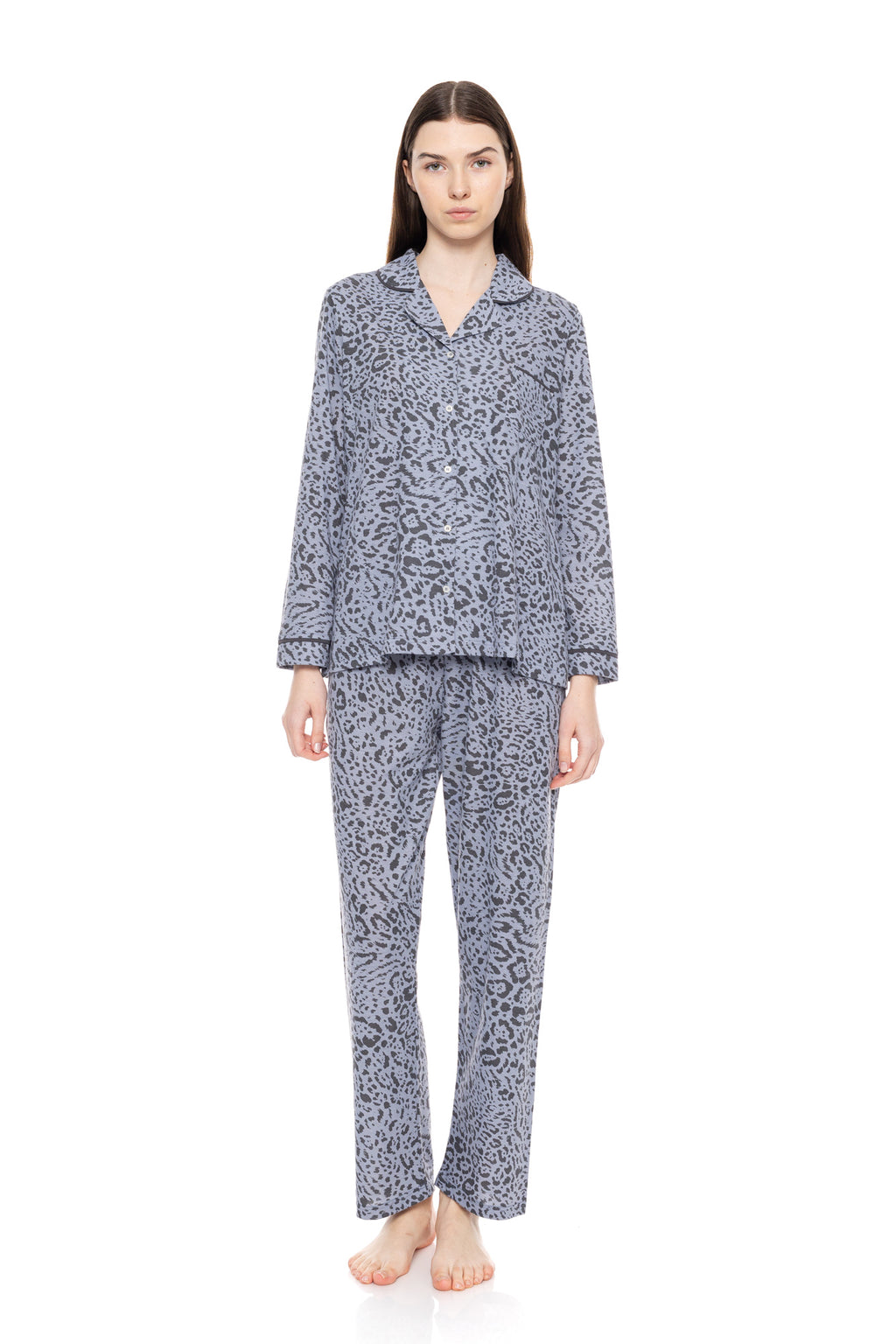 Pink Label - Pyjama Buttoned Grey Leo