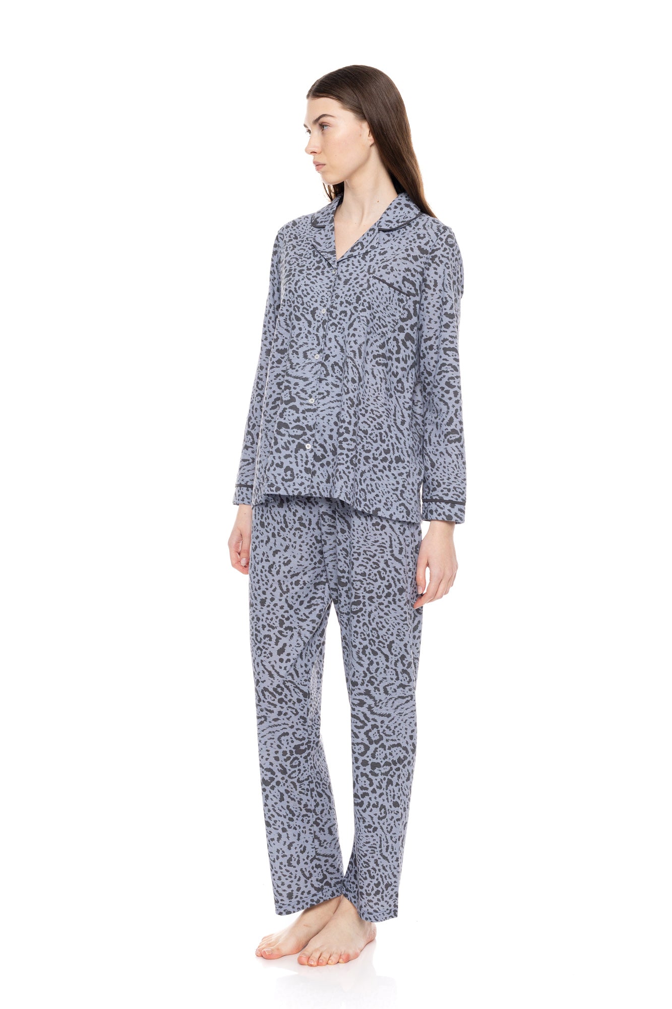 Pink Label - Pyjama Buttoned Grey Leo