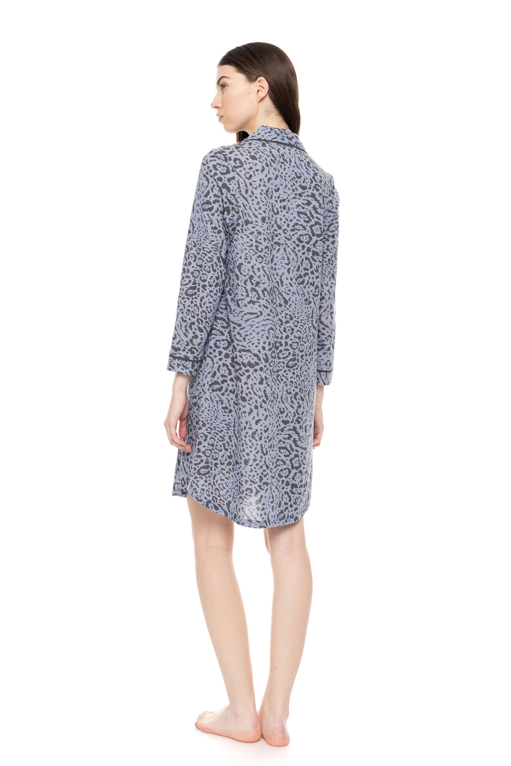 Pink Label - Nightgown Buttoned Grey Leo