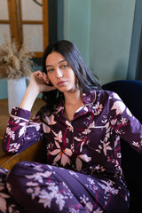 Pink Label - Pyjama Buttoned Magenda Flower