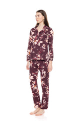 Pink Label - Pyjama Buttoned Magenda Flower