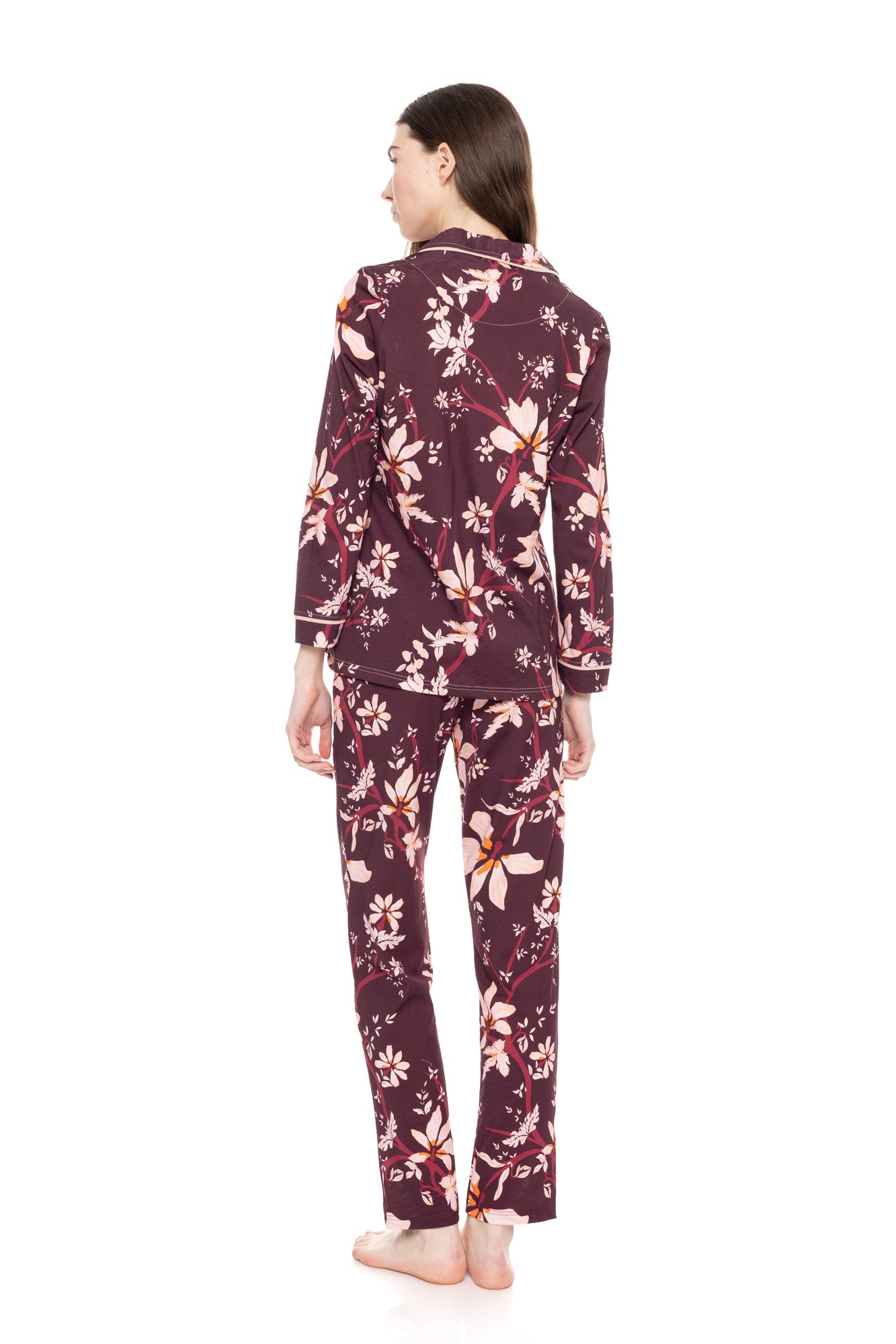 Pink Label - Pyjama Buttoned Magenda Flower