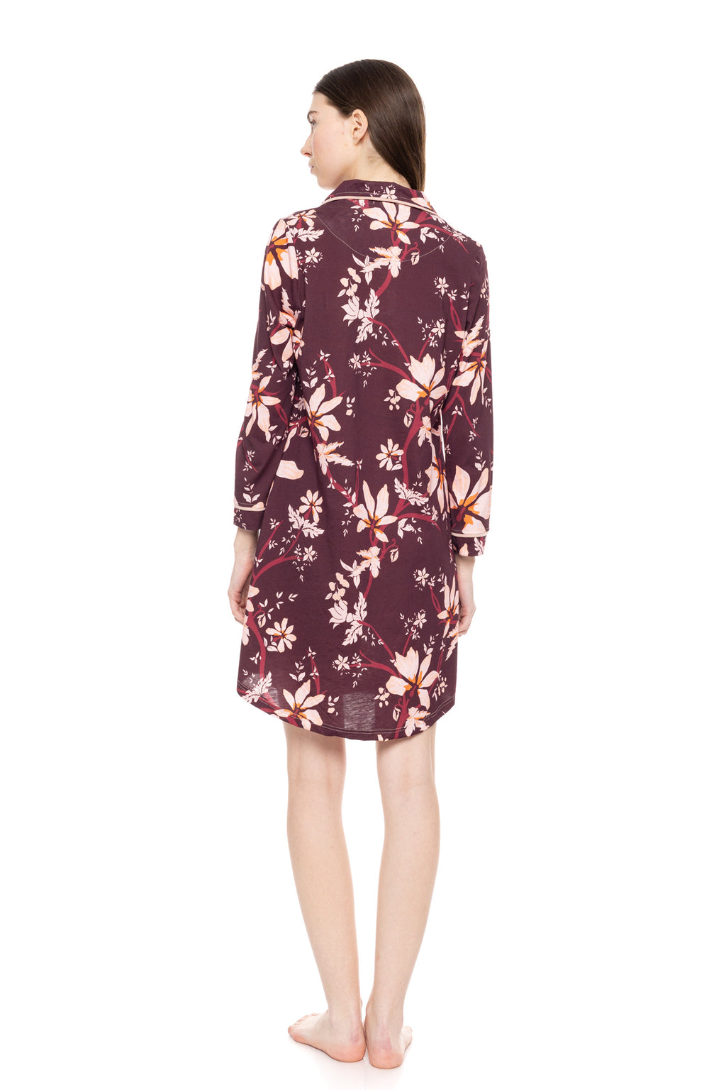 Pink Label - Nightgown Buttoned Magenda Flower