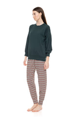 Pink Label - Pyjama Forest Green Geo