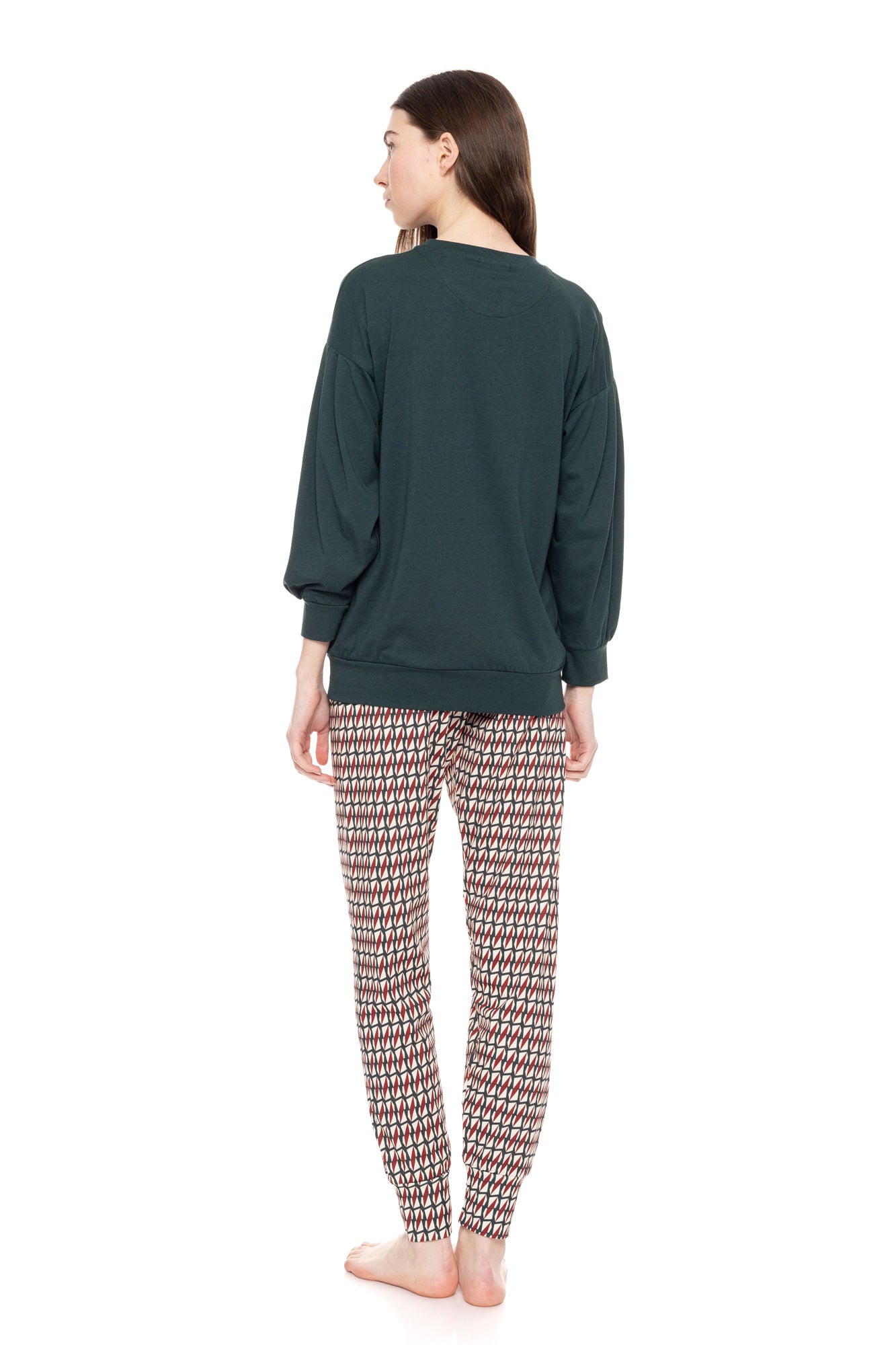 Pink Label - Pyjama Forest Green Geo