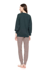 Pink Label - Pyjama Forest Green Geo