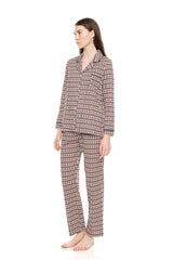 Pink Label - Pyjama Buttoned Forest Green Geo