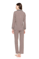 Pink Label - Pyjama Buttoned Forest Green Geo