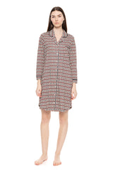 Pink Label - Nightgown Buttoned Forest Green Geo