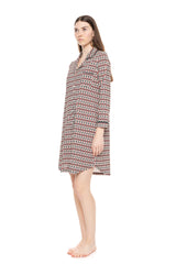 Pink Label - Nightgown Buttoned Forest Green Geo
