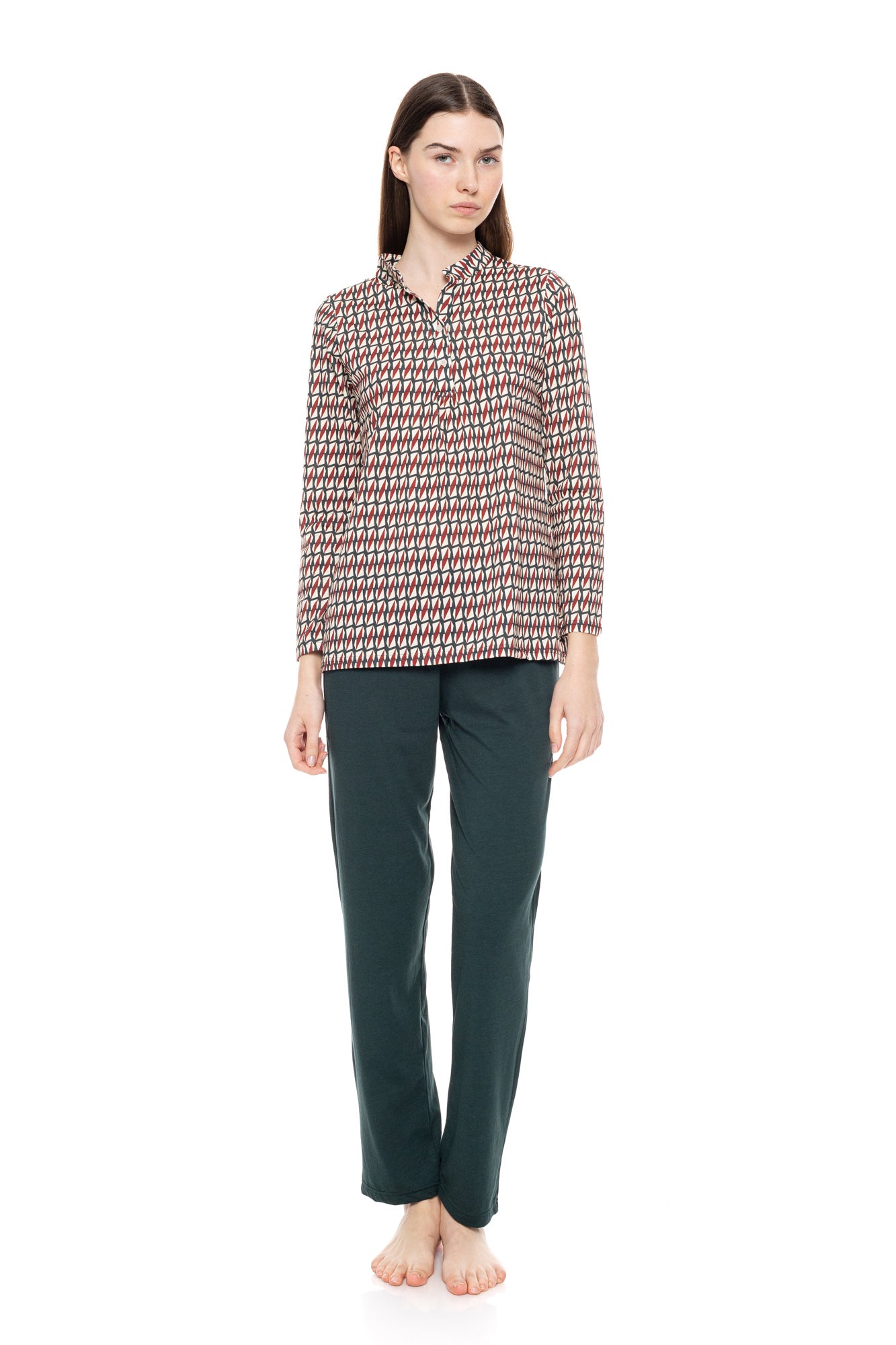 Pink Label - Pyjama Forest Green Geo