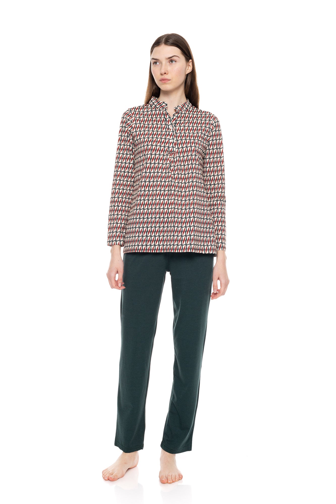 Pink Label - Pyjama Forest Green Geo