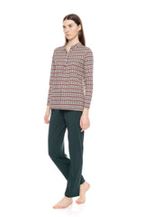 Pink Label - Pyjama Forest Green Geo