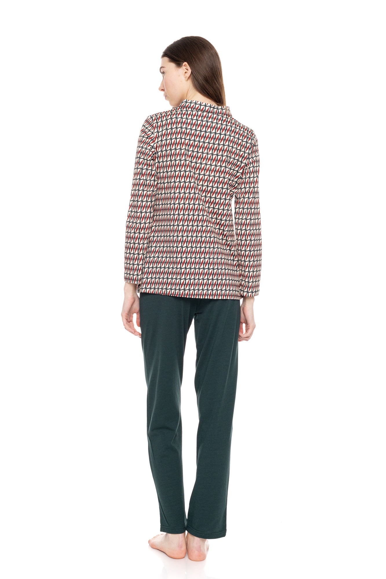 Pink Label - Pyjama Forest Green Geo