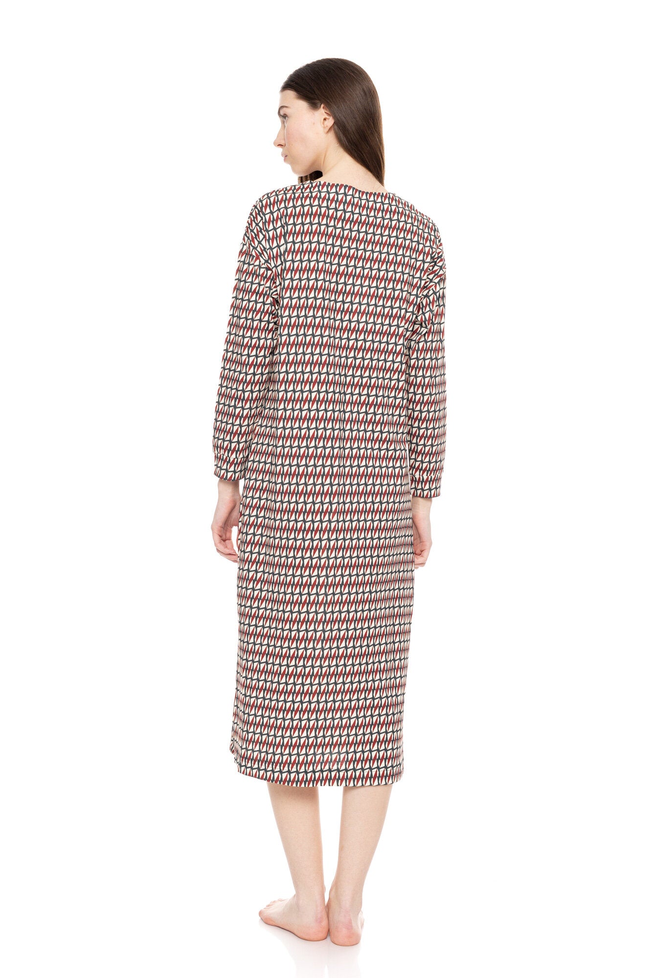 Pink Label - Nightgown V Forest Green Geo