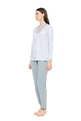 Pink Label - Pyjama V Aqua Leo