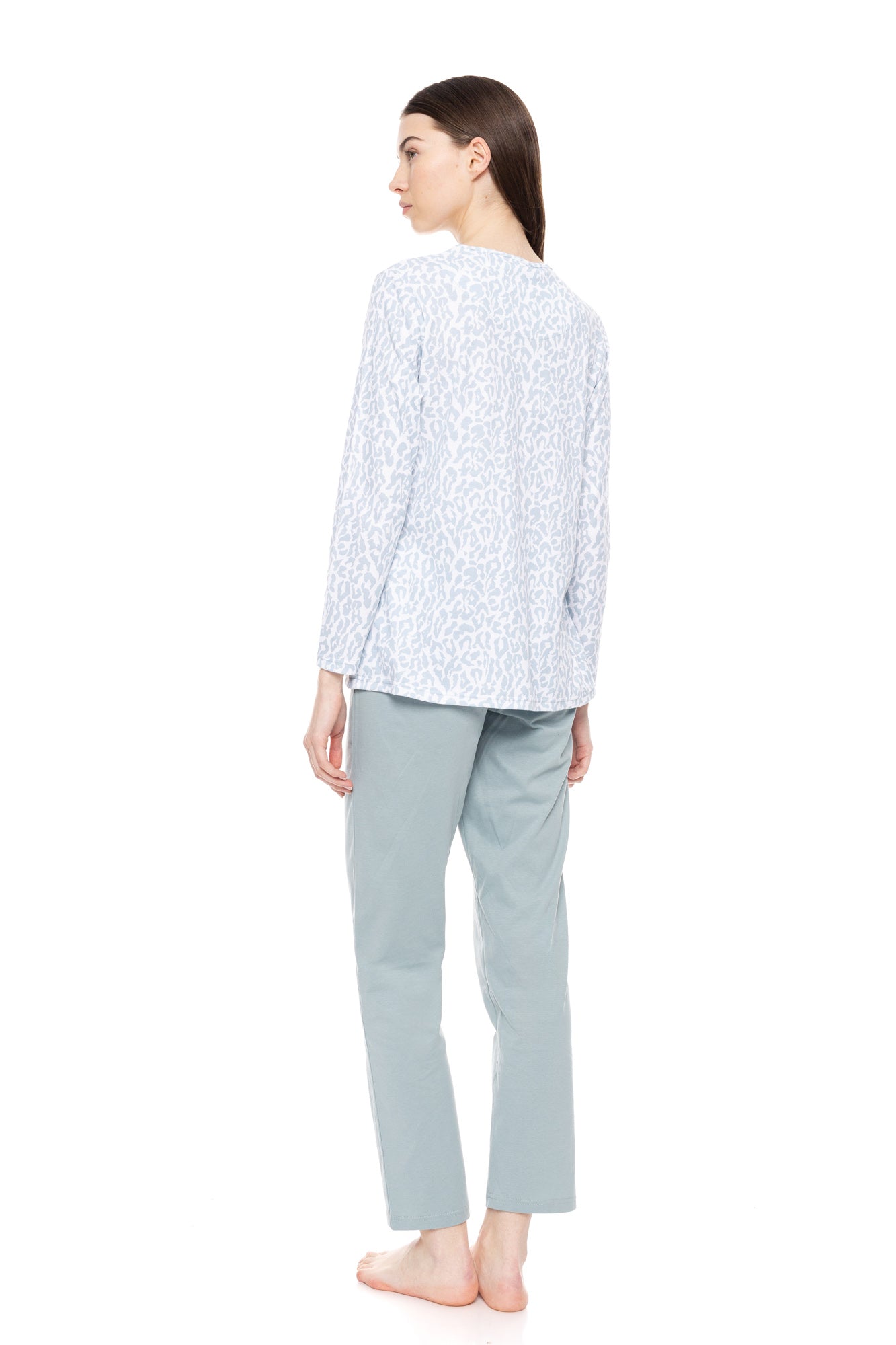 Pink Label - Pyjama V Aqua Leo
