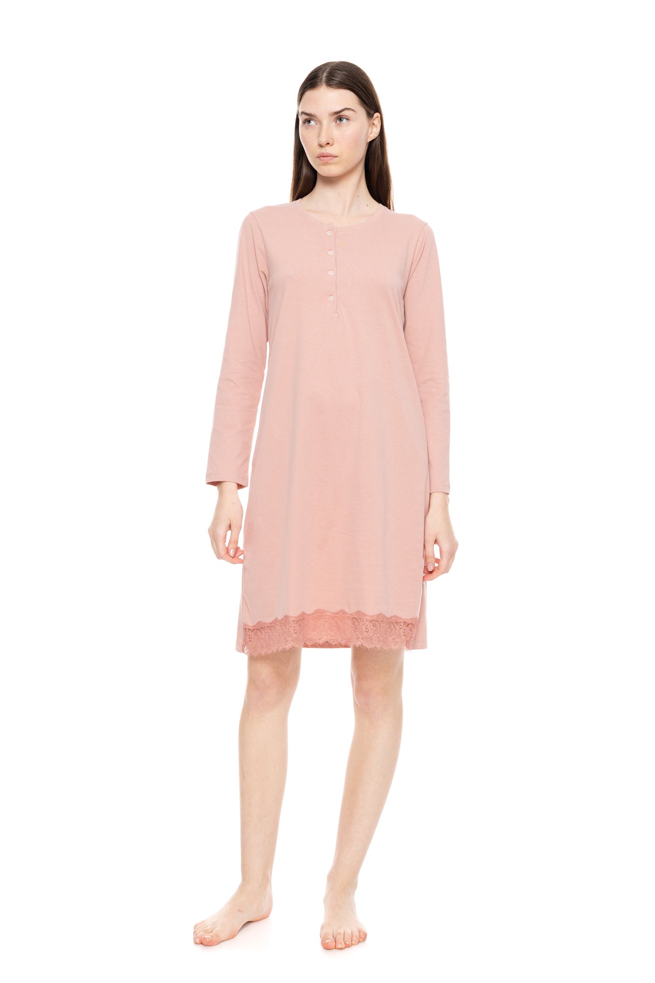Pink Label - Nightgown Solid Pink Flower