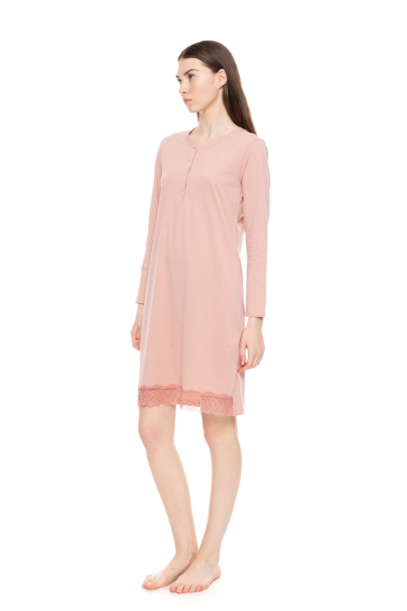 Pink Label - Nightgown Solid Pink Flower