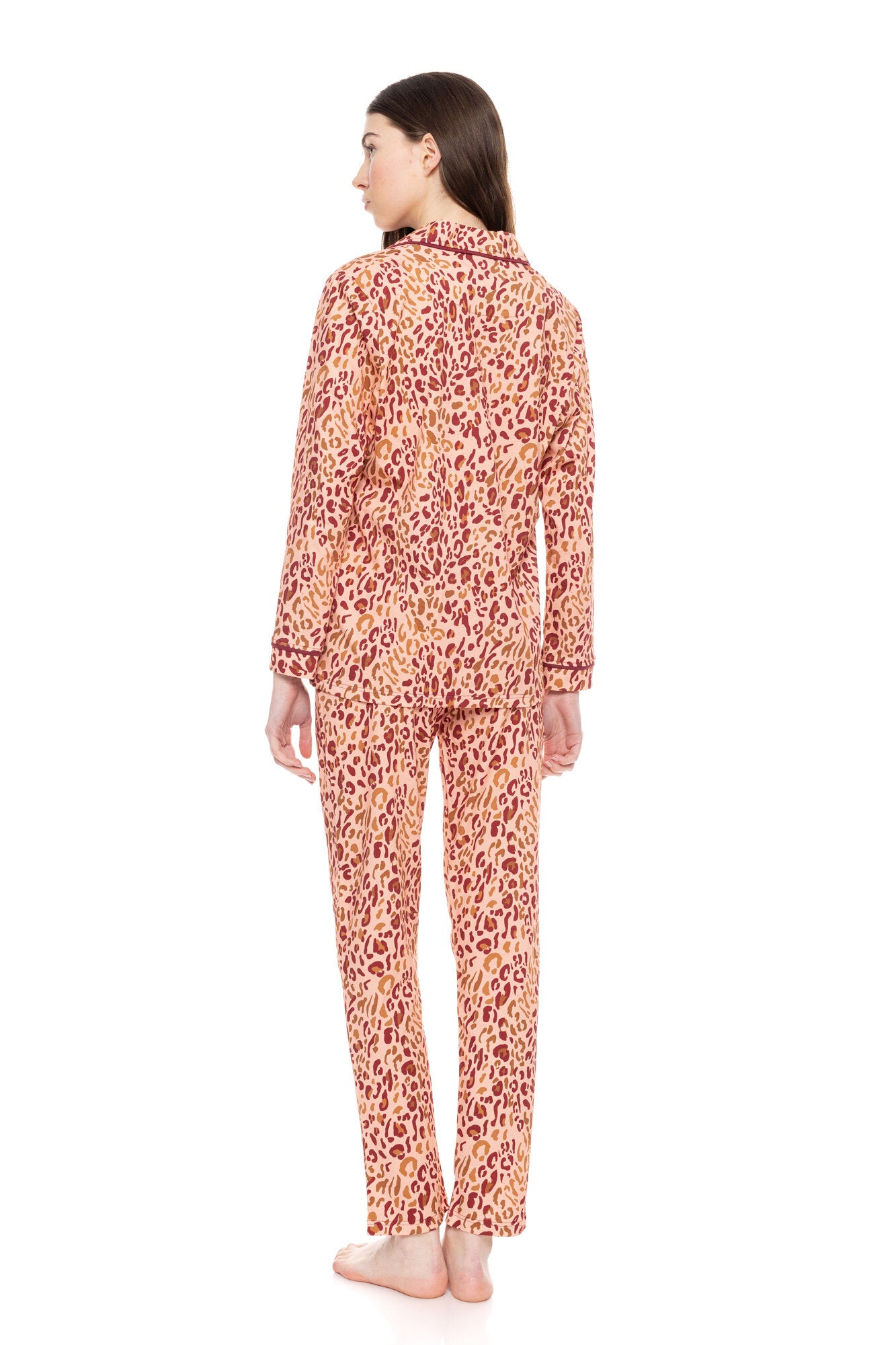 Pink Label - Pyjama Buttoned Soft Pink Leopard