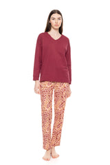 Pink Label - Pyjama V Soft Pink Leopard